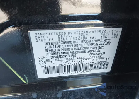 2025 Nissan Sentra Sv z USA, uszkodzony, nr VIN 3N1AB8CV3SY341800